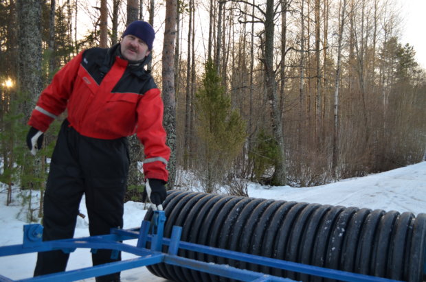Raimo Giren huolehtii tänä talvena sekä Luopioisten että Aitoon latujen kunnossapidosta.