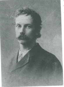 Einar Ilmoni kuvattuna luultavasti 1890-luvun lopulla. Kuvitusta Sisko Niemisen teokseen Einar Ilmoni - yksinäinen kilvoittelija.